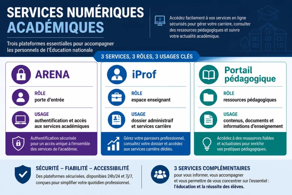 Infographie comparant ARENA, iProf Toulouse et le portail pédagogique