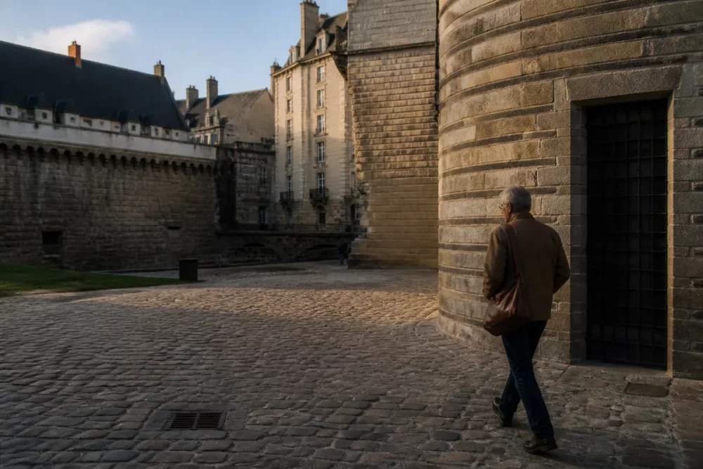 Promenade à pied entre le château de Nantes et le quartier Bouffay