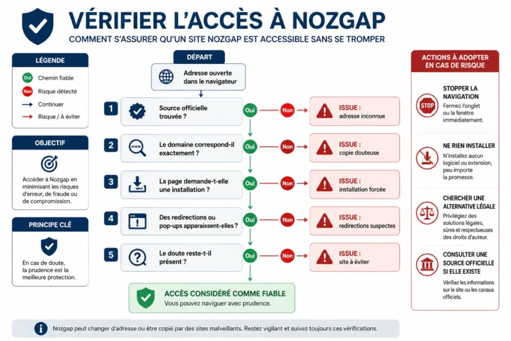 Schéma de vérification de l’accès à Nozgap avant de cliquer
