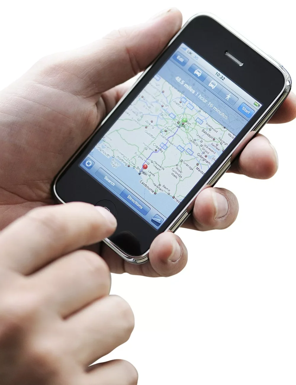 smartphone affichant une recherche de location voiture Turo